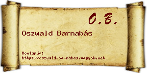 Oszwald Barnabás névjegykártya
